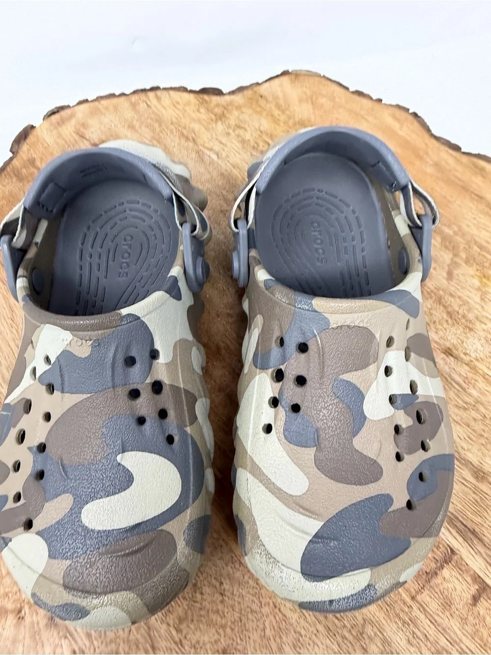CROCS Echo Camo Redux Clogs Chunky Charcoal Camo Color way Slingback